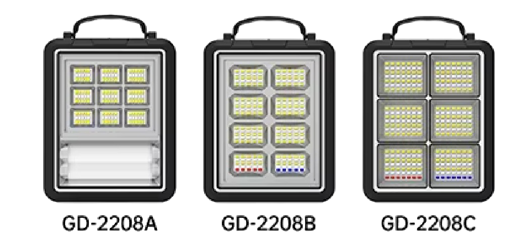 GDPlus GD-2208 Solar Portable Flood Light – High-Power Outdoor LED (200W | 300W | 400W) (T26950)