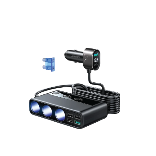 Joyroom JR-CL06 Multi-Port Car Cigarette Lighter Adapter – Fast Charging USB Hub