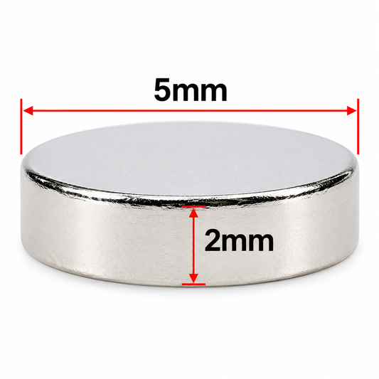 Neodymium Magnet 5x2mm Round Disc Pack of 10
