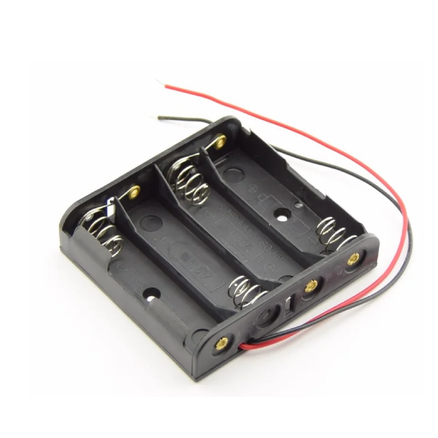 AA Cell Battery Holder with Hard Plastic Cover –  Single ON/OFF Switch & Wire, Pack of 1