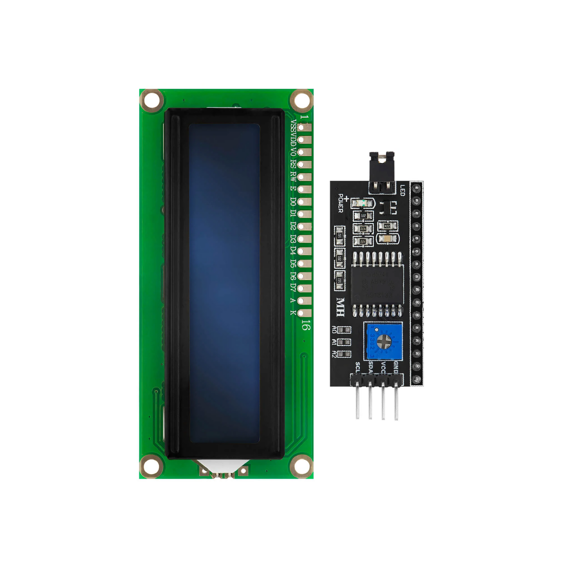 LCD 1602 Character Display – HD44780 Compatible  16×2 Alphanumeric Module