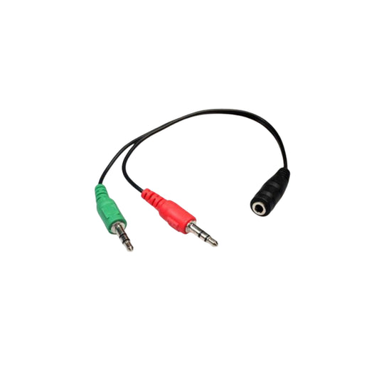 3.5mm Female to Dual Male Audio Splitter Cable Headphone and Mic Adapter (T27709)