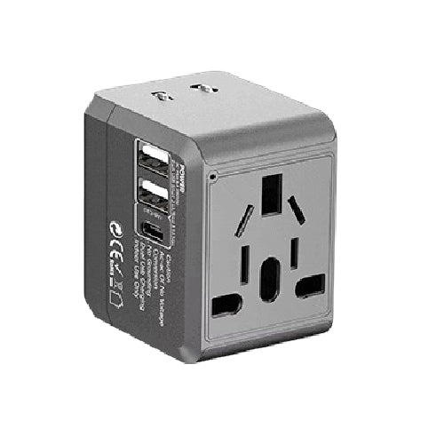Earldom LC19 Universal Travel Adapter 1500W Power, 3.1A Fast USB Charging (T27214) - Alqamarshop