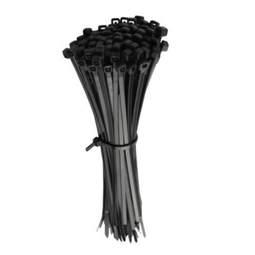 Kuwes Heavy-Duty Nylon Cable Ties 7.6mm Black 100pcs Min 8  Max 144kg Tensile (T26956)