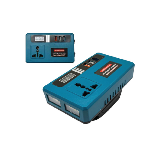 Multifunctional Intelligent Inverter 120W 18V-21V-Battery  Power Converter with AC Sockets, USB & Digital Display