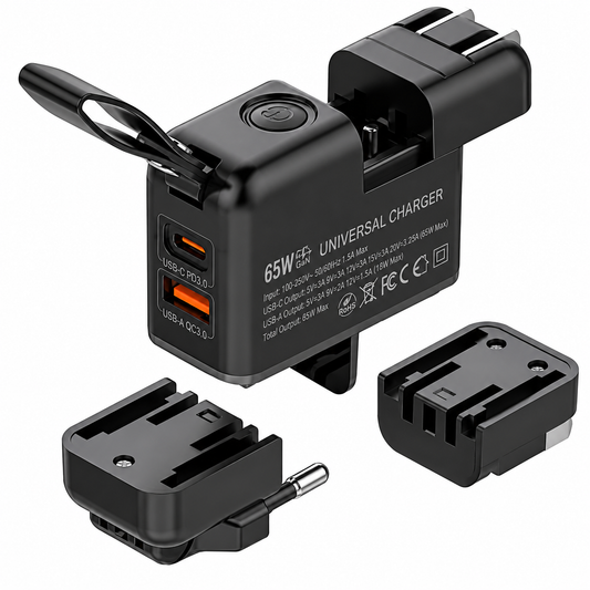 شاحن LDNIO Q2618 بقدرة 65 واط بتقنية GaN ومنافذ متعددة، USB-C PD + USB-A QC