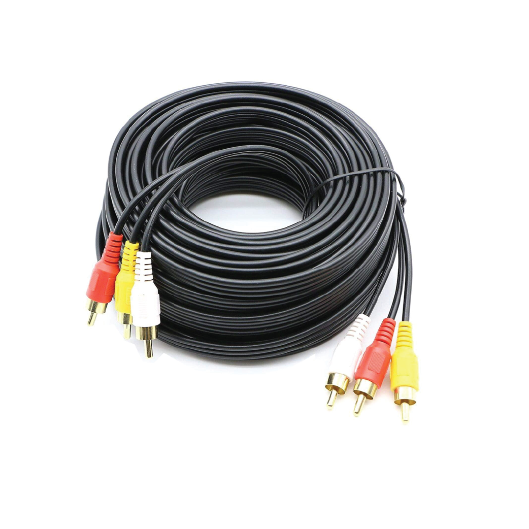 Lotus 3M 3x3 RCA AV Composite Cable – 24K  Gold-Plated Audio Video Connector Cable