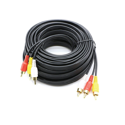 Lotus 3M 3x3 RCA AV Composite Cable – 24K  Gold-Plated Audio Video Connector Cable