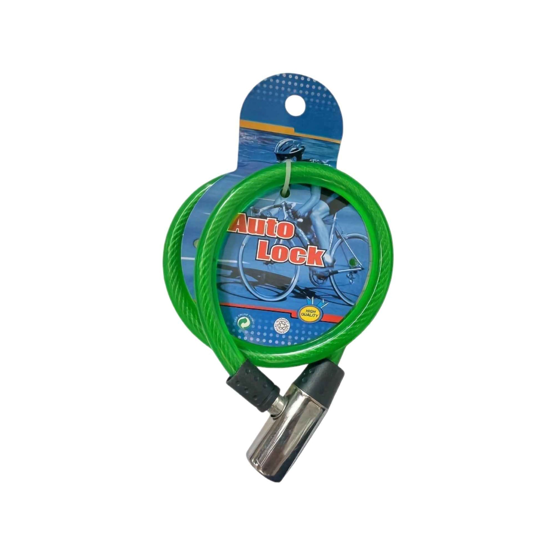 Bicycle Lock Green Durable Steel Security Cable Lock (T27667)