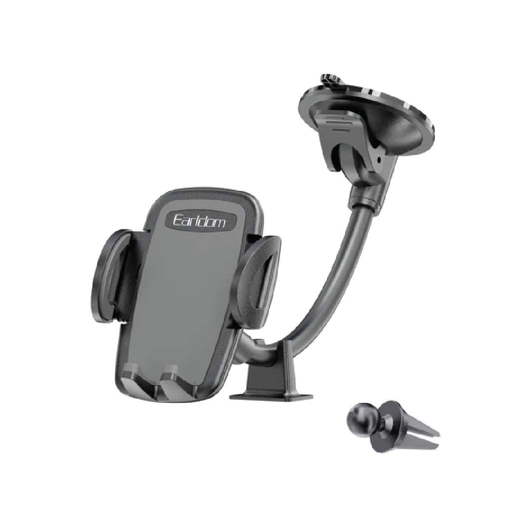 Earldom ET-EH190 2-in-1 Car Phone Holder-Adjustable  Gooseneck Mount with Suction Cup & Air Vent Clip