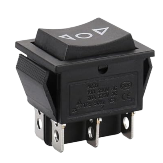 Switch On-Off-On 16A 250VAC KCD4 6 Pin Dim: 25x21mm