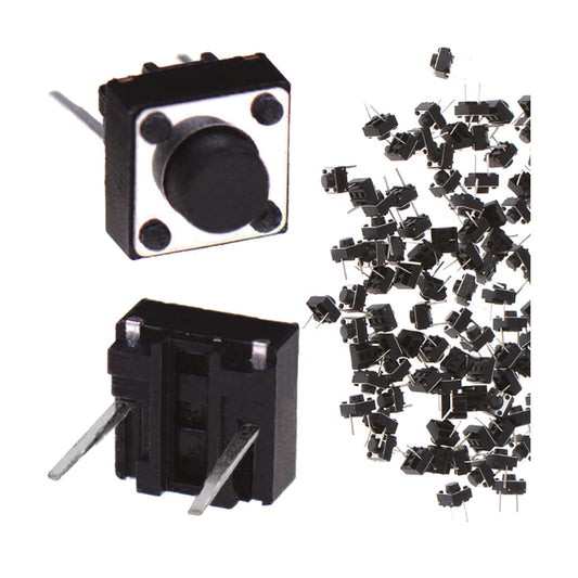 2-Pin Vertical Tactile Micro Switch – Momentary Push  Button for PCB Applications (T13545)