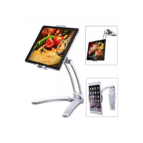 Adjustable Kitchen Tablet & iPad Mount Stand Cooking Reading & Viewing Fits 6" to 8.5" Devices (T26348)