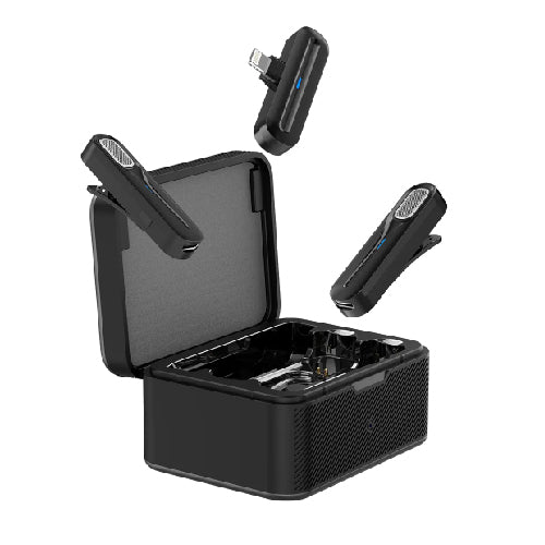 Vidvie One-for-Two Wireless Lavalier Microphone 2.4G Transmission with Noise Reduction (T25995)