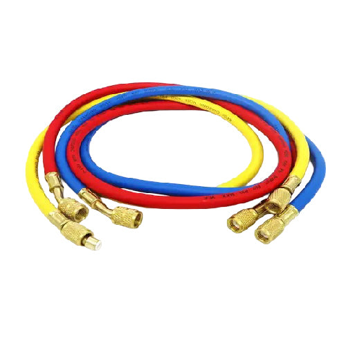 Charging Hose Set 036RYB – 3Ft, 3-Piece (Red, Yellow, Blue) for HVAC/R Systems (T26842)