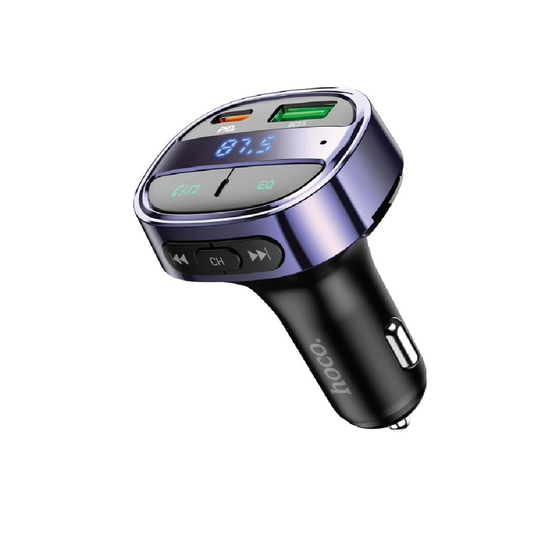 HOCO E70 Wireless FM Transmitter with PD 30W &  QC 3.0 Fast Charging-Bluetooth 5.0 Car Audio Adapter