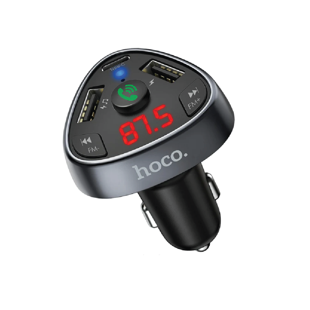 HOCO E51 Bluetooth FM Transmitter Car Charger  – Type-C 18W Fast Charging Audio Adapter