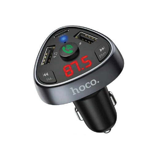 HOCO E51 Bluetooth FM Transmitter Car Charger  – Type-C 18W Fast Charging Audio Adapter