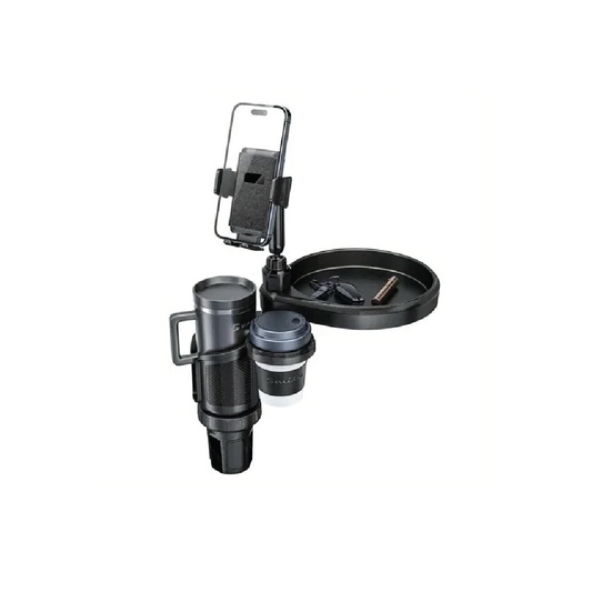 C274 4-in-1 Car Phone Mount Cup Holder Organizer-Smart- phone Stand with Dual Cup Holders & Food Tray (45cm)
