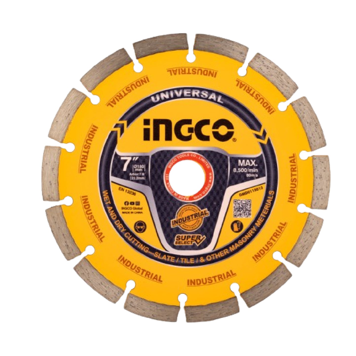 Ingco Dry Diamond Cutting Disc DMD011801 –  7”(180mm), 22.2mm Arbor