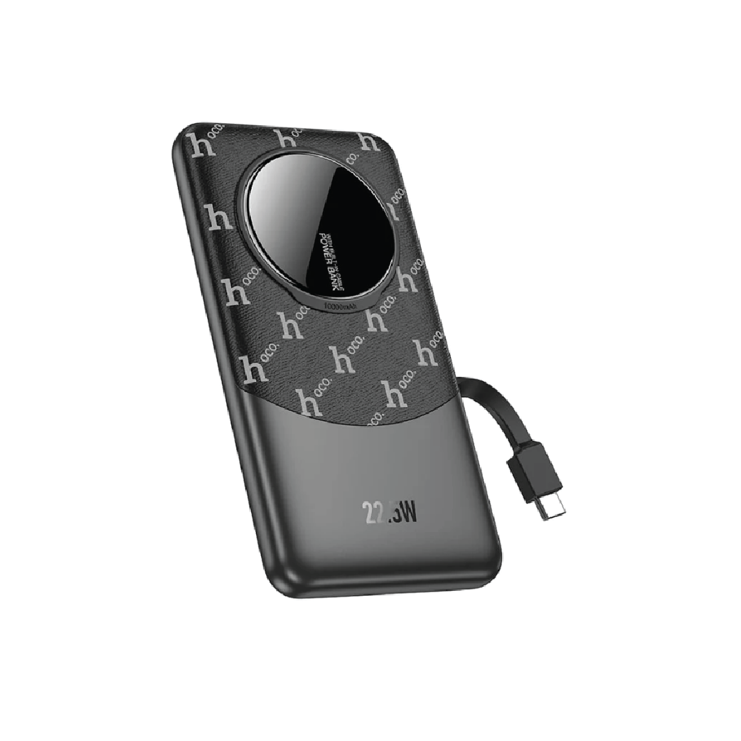 HOCO Q29 10000mAh Power Bank – Leather  Grain Finish Portable Fast Charging Battery Pack