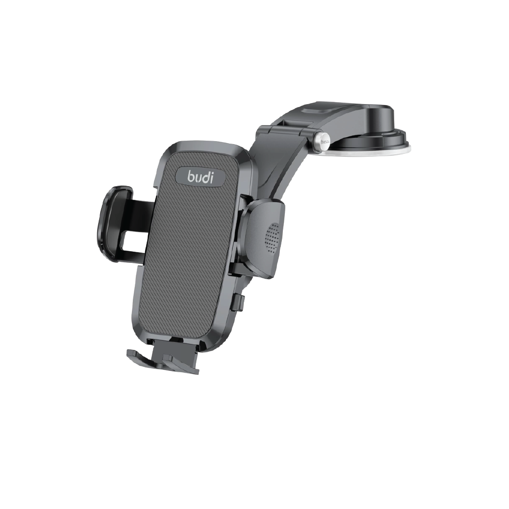 Budi Universal Car Mount Holder – 360° Rotating  Windscreen Smartphone Holder with Strong Suction Base