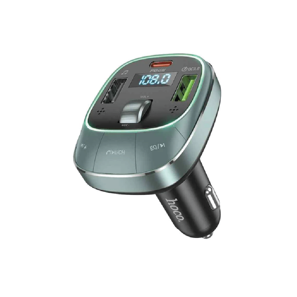HOCO E76 Bluetooth FM Transmitter Car Charger-  48W Fast Charging Receiver with PD30W & QC3.0