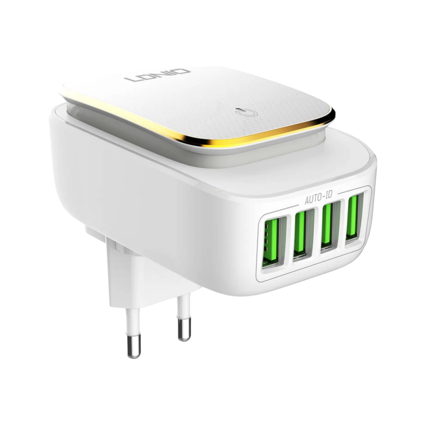مصباح LED يعمل باللمس من LDNIO مع شاحن USB رباعي المنافذ بقدرة 4.4 أمبير للشحن السريع (T16726)