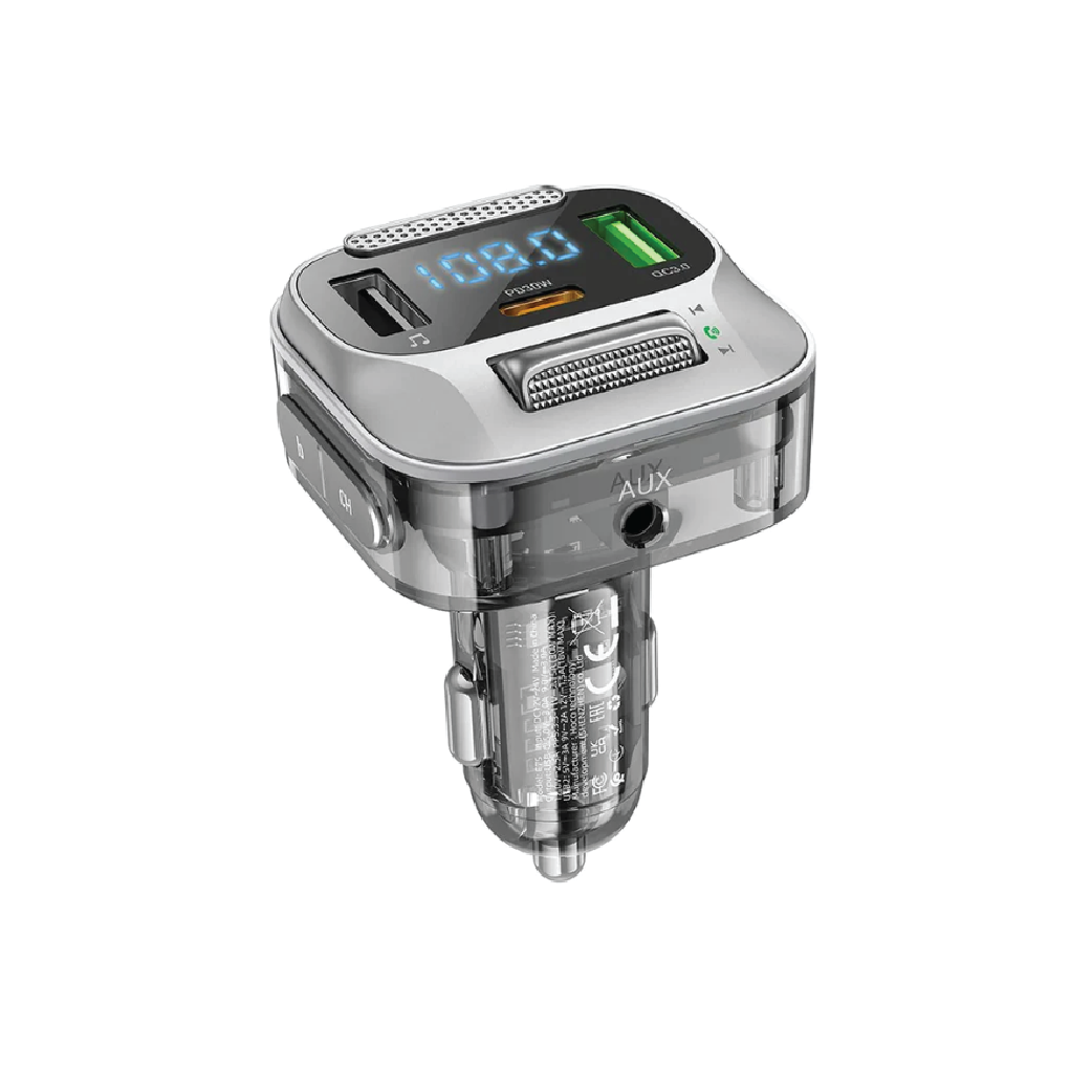 HOCO E75 Bluetooth FM Transmitter Car Charger –  30W PD USB & QC3.0 Fast Charging MP3 Player Adapter