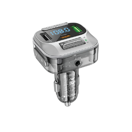HOCO E75 Bluetooth FM Transmitter Car Charger –  30W PD USB & QC3.0 Fast Charging MP3 Player Adapter