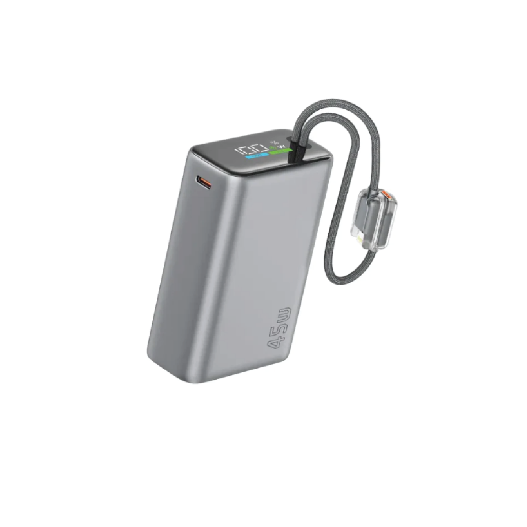 Green Lion IBIZA 20000mAh Power Bank 45W – Fast  Charging Battery with Built-In USB-C & Lightning Cables