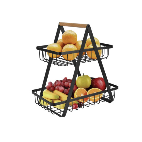 2-Layer Detachable Fruit and Vegetable Basket SHO-200 Space-Saving and Easy to Clean