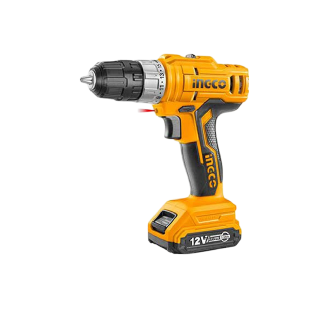 Ingco 12V Lithium-Ion Cordless Drill  – Powerful and Versatile Drill for Every Task (T26984) - Alqamarshop