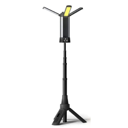 كشاف عمل P50 LED فائق السطوع بثلاث لوحات COB - مصباح عمل مغناطيسي قابل لإعادة الشحن بشاشة رقمية
