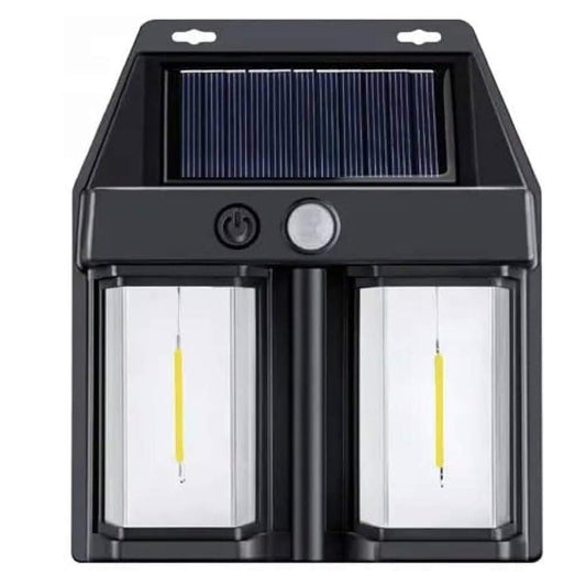 CL-228 Solar Sensor Wall Light – Dual Lamp PIR Motion  & Dusk-to-Dawn Outdoor LED Fixture