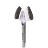Double Headed Dish Wand Scrub Brush Soap Dispenser Kitchen Long Handle Pot Brush with 3 Pcs Non Scratch Sponges - Alqamarshop