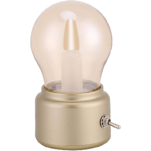 Night Light,Rechargeable LED Night Light DC 5V 500mA Desk Lamp Light Bulb with Metal Bar Switch,for Kids Room(Gold)