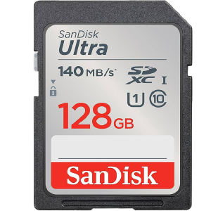 بطاقة ذاكرة SanDisk Ultra SDXC UHS-I - سعة 128 جيجابايت بسرعة تصل إلى 140 ميجابايت/ثانية