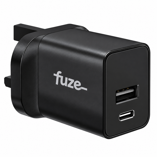 Fuze Powercube 20W Dual-Port Wall Charger, USB-C PD + USB-A