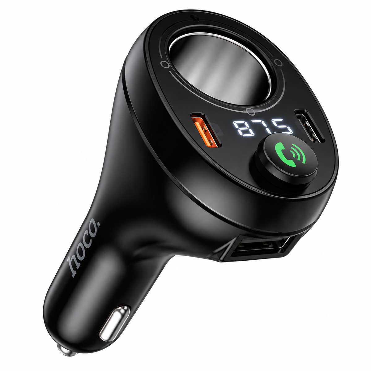 Car BT FM Transmitter with USB-C Cigarette Lighter- E88 Star 35W