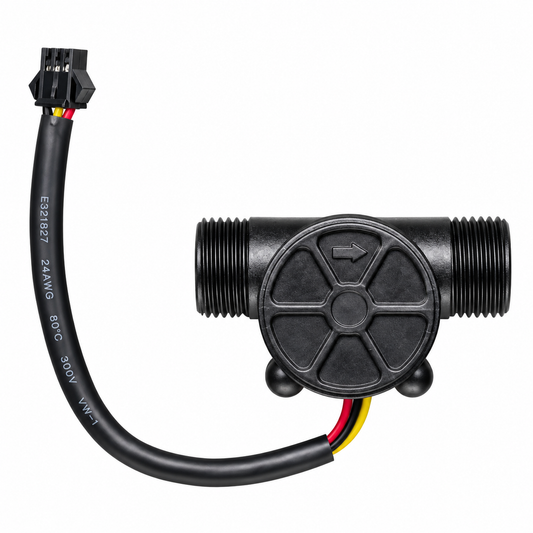 Liquid Flow Meter Sensor 1/2 Inch Plastic Hall Effect