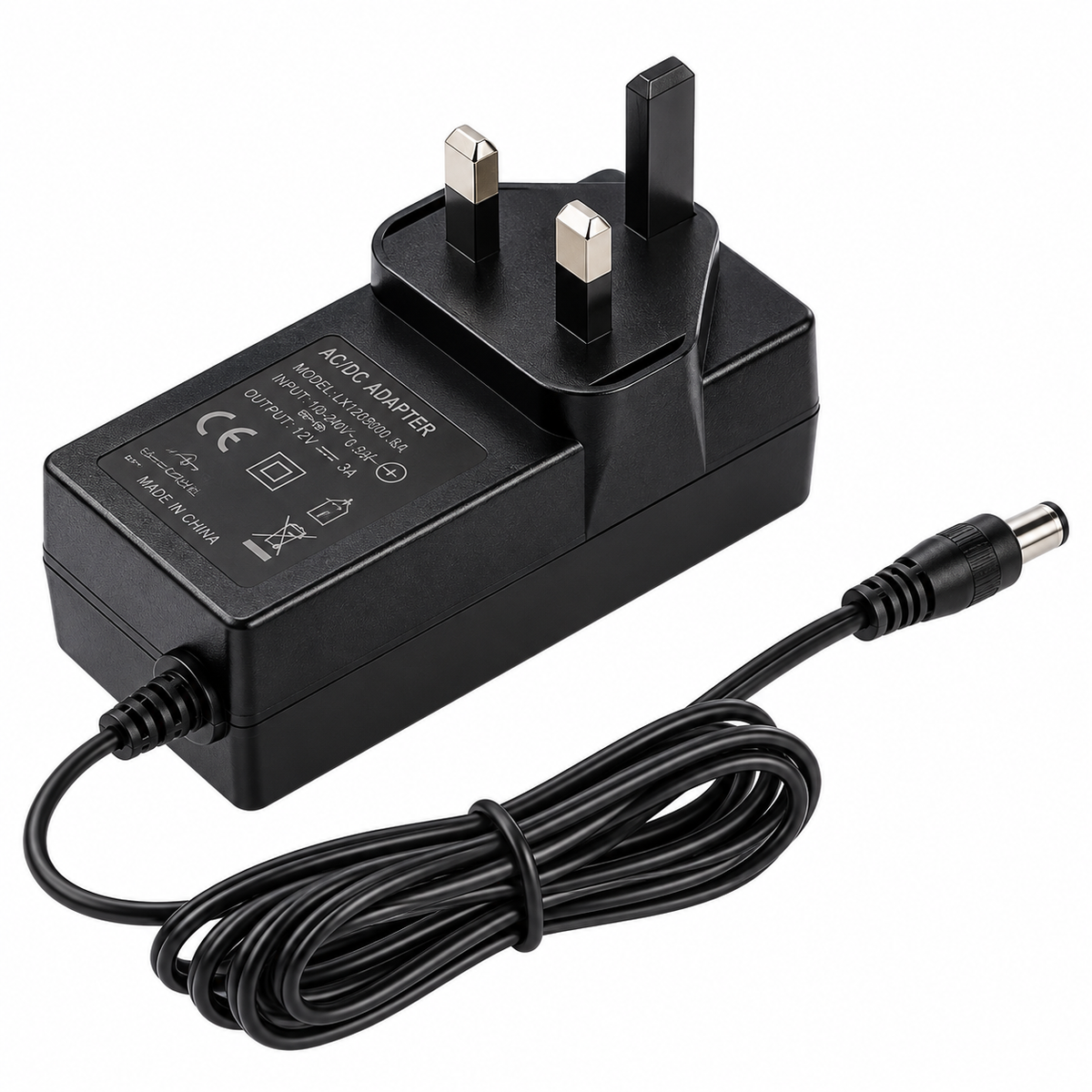 Toshiba-Compatible 12V 3A Power Adapter, UK Plug