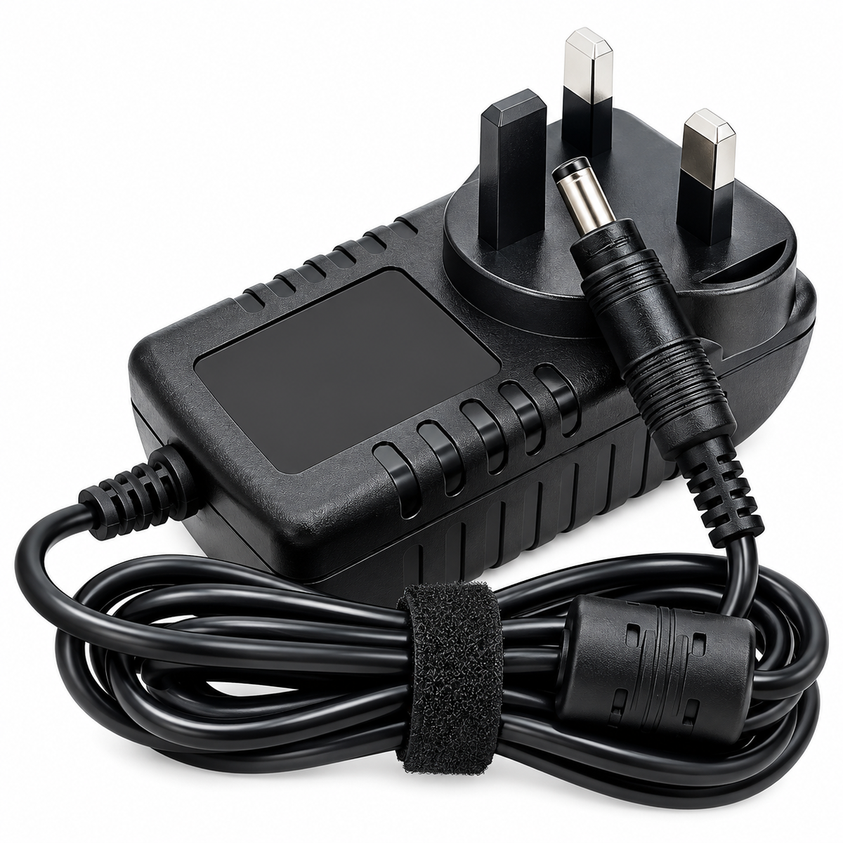 محول طاقة تيار مستمر SJ-1510-B بجهد 15 فولت وتيار 1 أمبير، قابس بريطاني، أسود