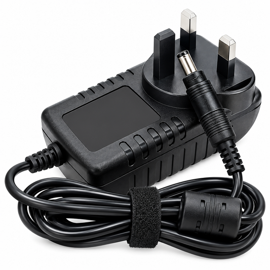 محول طاقة تيار مستمر SJ-1510-B بجهد 15 فولت وتيار 1 أمبير، قابس بريطاني، أسود
