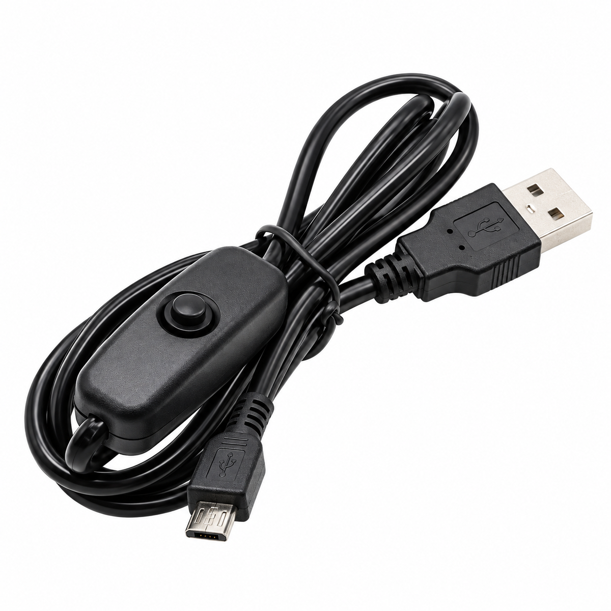 كابل طاقة USB إلى Micro USB بمفتاح تشغيل لجهاز Raspberry Pi