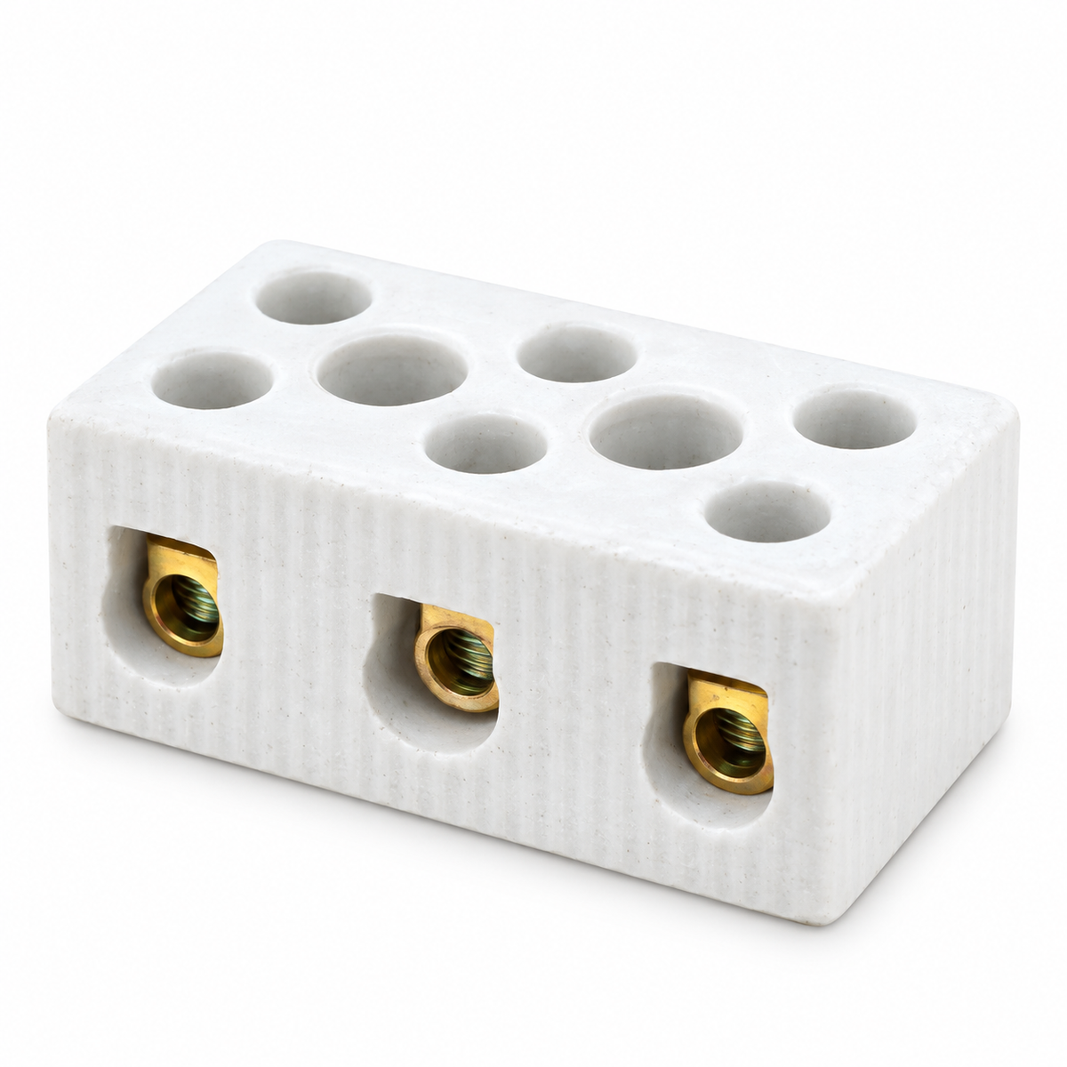 High-Temperature Ceramic Terminal Block High Power Copper Connector 3P Hole 32A