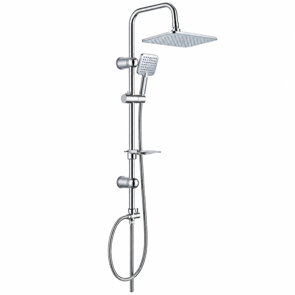 Shower Pipe Set with 5 Spray Patterns Adjustable Handheld Shower Head with Hose and Mount