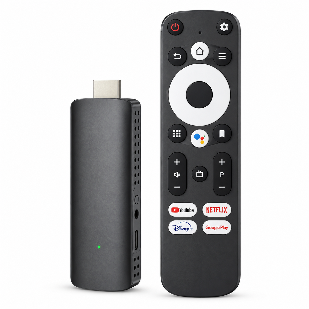 جهاز Epic 4K Ultra HD Android TV Stick Smart Streaming Media Player مع Wi-Fi والتحكم الصوتي (T27411)
