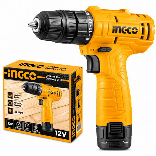 INGCO CDLI12415 12V Cordless Drill with LED Light