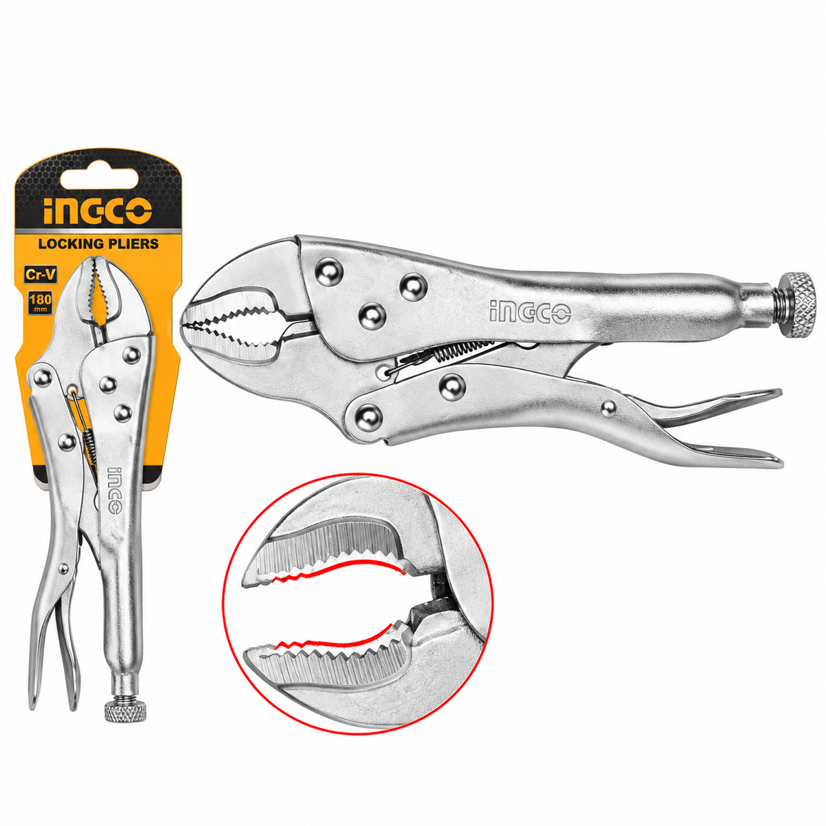 INGCO HCJLW0210 10" Curved Jaw Locking Plier